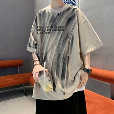 新款短袖t恤男夏季韩版潮流港风宽松休闲潮牌体恤衫T098-P30，男装T恤，星座308B-2