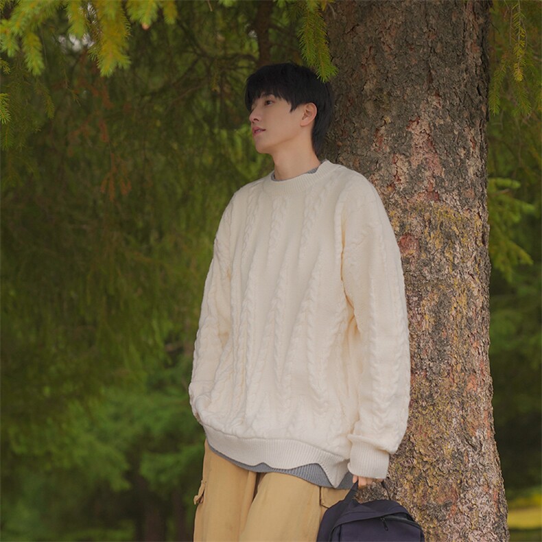 B299-M838假两件针织慵懒日系港风毛衣P63X98（大货已入仓），男装针织衫/毛衣，电商B299-1