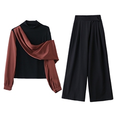 现货秋季时尚设计简约大方气质优雅百搭潮流两件套，女装套装/套裙，卡杰菲