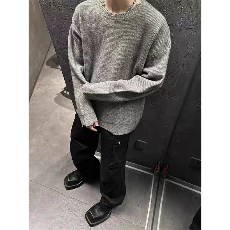 高质量割破慵懒风宽松百搭针织衫毛衣MY064-P50,男装针织衫/毛衣,星座313A(原308A-2)