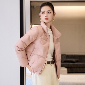 秋冬短款轻薄立领羽绒服女2025新款户外健身鸭绒防风棉服图片