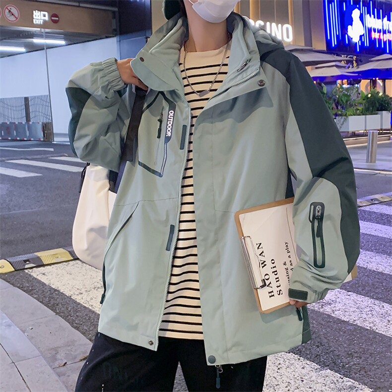 抖音品质加绒奥力绒冲锋衣防水连帽夹克户外工装夹克JK2262-P115图片