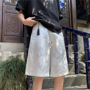 抖音品质夏季新款缎面新中式风宽松短裤B315-K24066-特p30控58图片