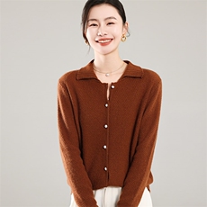 35%羊绒衫秋冬季新款舒适时尚百搭女式宽松长袖羊绒开衫，女装羊绒衫，琳尚羊绒