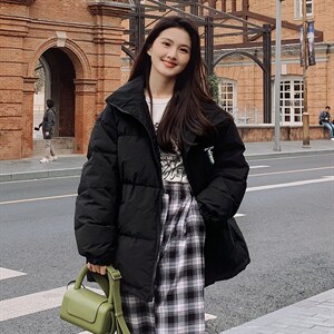 2024年新款加厚宽松羽绒服女冬季小个子短款立领面包服90白鸭绒图片