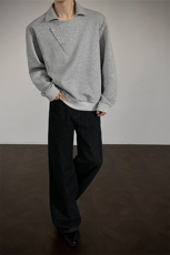 秋冬氛围感高街卫衣斜开口西装领卫衣秋冬流行单品特P45，男装西服套装，电商B319