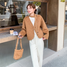 减龄巨好看双面呢羊毛外套女秋冬2025新款独特漂亮气质超好看大衣，女装羊绒大衣，2C316