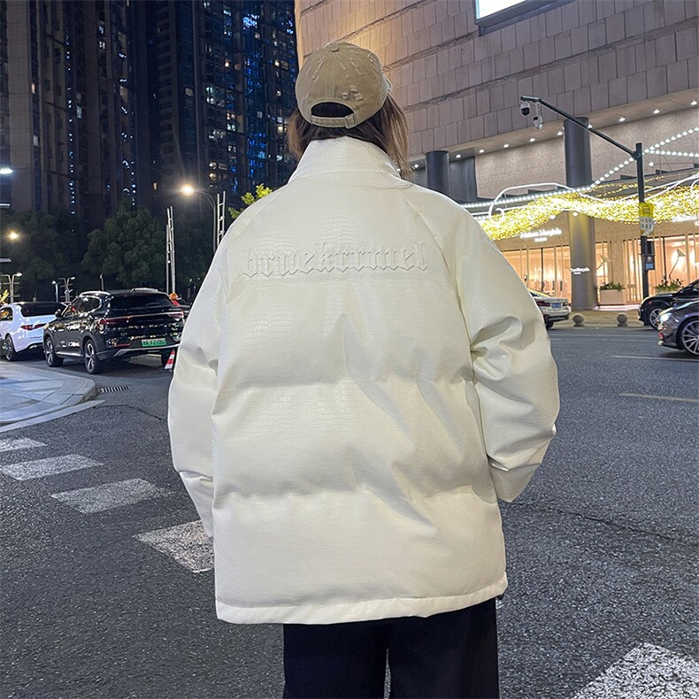 25秋冬季新款情侣鳄鱼纹免洗PU立领潮搭皮衣面包服外套9966-P88,男装皮衣,电商B306