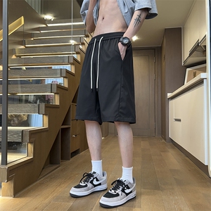 港风工装休闲裤高街五分裤宽松沙滩裤直通短裤DK312 P28图片