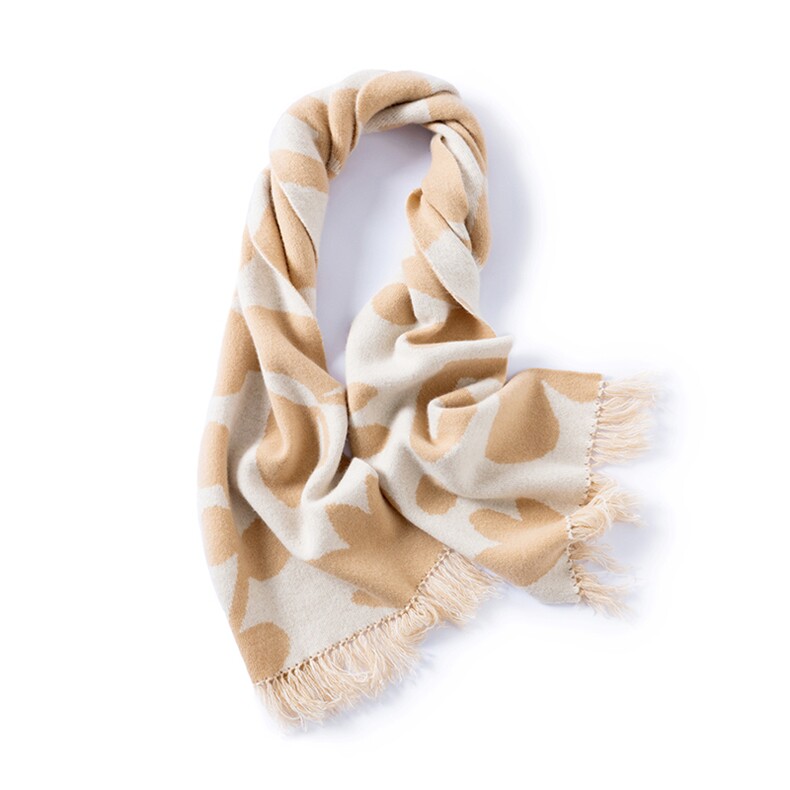 时尚通勤简约休闲水纹提花围巾，围巾，暖习羊绒