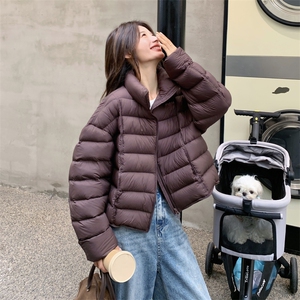 新标90白鸭绒纯色短款立领25冬季新款羽绒服2C215-P310-K380图片