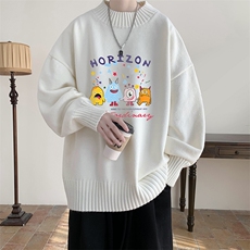 半高领毛衣男士大码针织衫男毛线衣男M18355-P45加绒款-P65，男装针织衫/毛衣，电商A040