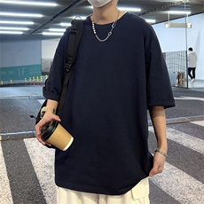 港风75棉冰感短袖T恤宽松百搭纯色光板圆领短袖TC3160-P19，男装T恤，星座717