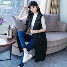 2021年秋季翻领无袖纯色纯色潮流简约个性优雅时尚羽绒服，女装马甲，海爱依仁