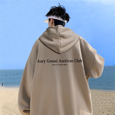 ！秋季重磅宽松大码港风aury英文印花连帽卫衣LW110-特p35，男装卫衣，星座508（原C305）