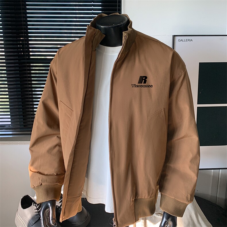 抖音直播得物高品质廓形加厚立领飞行夹克棉衣外套M1306P85,男装夹克,电商C408(原B339-1)