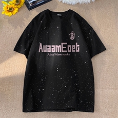 量大优供抖音视频支持得物配合二开美式满天星亮片短袖T恤MTX556，男装T恤，电商A486