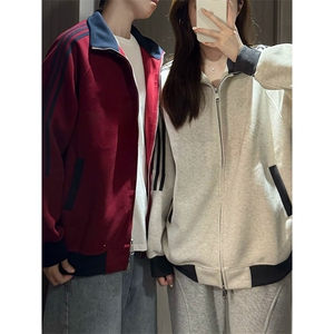 抖音得物高品质26春装美式高街重磅结构拼接织带立领卫衣外套CM42