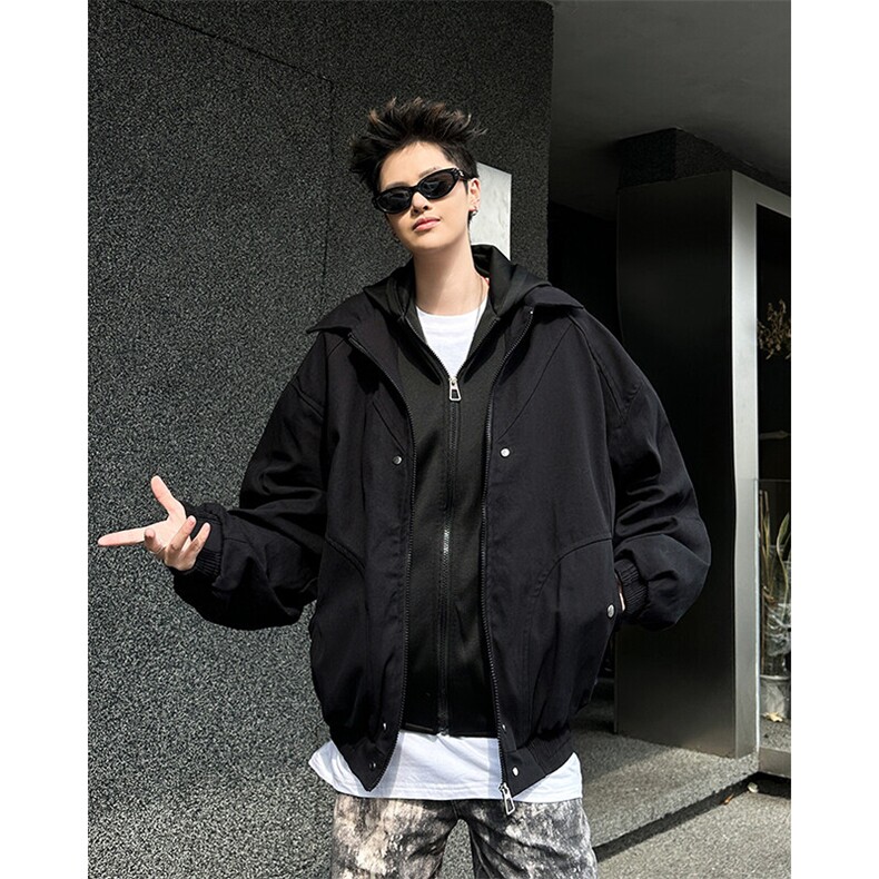 春季潮牌连帽工装夹克冲锋衣外套男潮流帅气休闲上衣JK09348-P108,男装夹克,星座308B-1