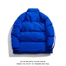 白底冬季侧边两条杠羊羔绒保暖百搭立领棉衣MY355P115控158，男装棉衣，电商A247-1