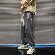 欧棉绒港风束脚卫裤宽松休闲裤子哈伦运动裤K807*P35控58，男装休闲裤，星座227-2