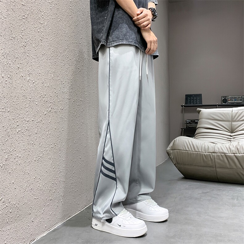 直播数据款春季新款撞色侧条纹伞兵裤宽松直筒休闲裤K503-P32,男装休闲裤,星座914-3