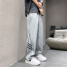 直播数据款春季新款撞色侧条纹伞兵裤宽松直筒休闲裤K503-P32，男装休闲裤，星座914-3