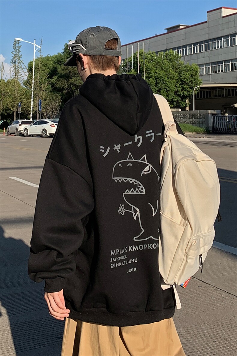 WY2092-P35加绒款-P40纯棉连帽卫衣男大码运动帽衫宽松薄外套男,男装卫衣,电商A040