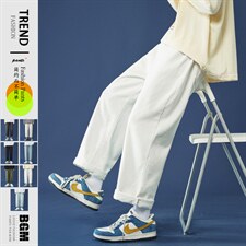 现货7色2025春秋款纯色牛仔裤中性直筒牛仔九分裤A125-8802-P35,男装牛仔裤,电商A125