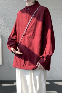 时尚立领棒球服衬衫韩版户外宽松抽绳防晒外套衬衫男冲锋衣 P42图片