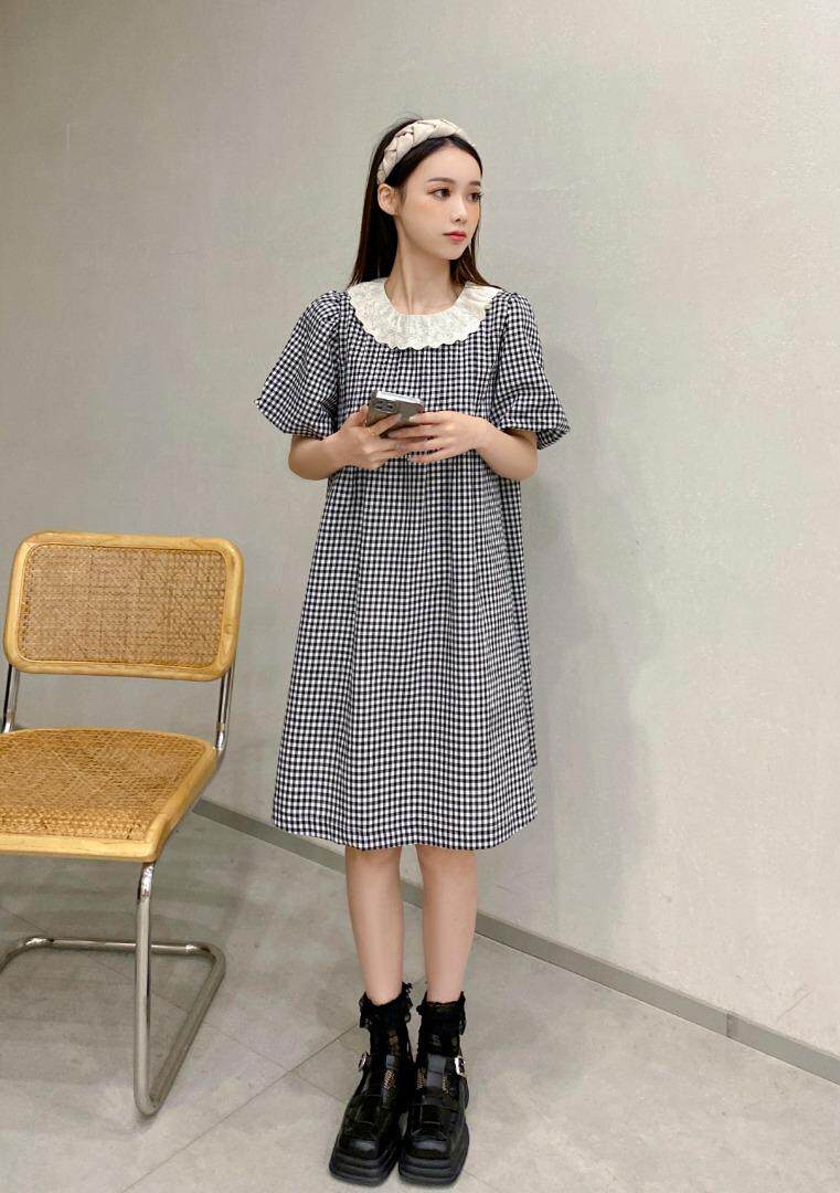 格子连衣裙，女装连衣裙，与跃