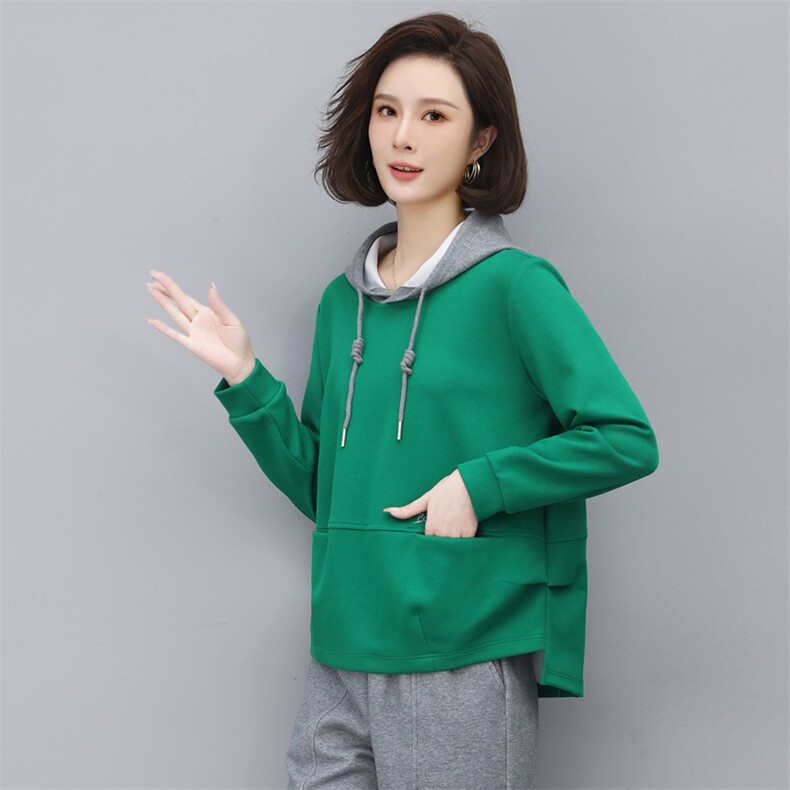 时尚宽松连帽卫衣女秋冬季新款韩版百搭显瘦长袖上衣外套潮,女装卫衣/绒衫,依恋蒂丝