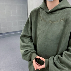 港风大码美式潮牌麂皮绒套头连帽卫衣男XZ213-JKPR204-P45控68，男装卫衣，星座213