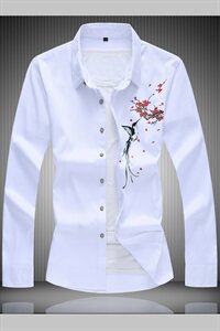 20年大码印花中国风衬衫男夏秋新款青年长袖衬衫 QT5030/7605p50图片