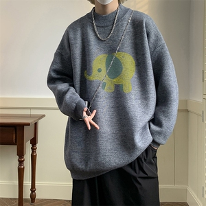 半高领毛衣男大码胖子针织衫毛线衣 M18441-P45 加绒款-P65图片