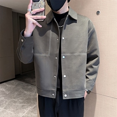 社会小伙高端呢子明线宽松韩版外套大衣夹克男A236-JK5037-P130，男装夹克，电商A236