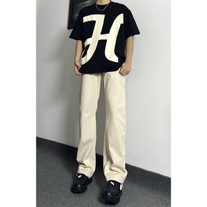 秋季美式ins高街hiphop弯刀工装牛仔裤货号K2442P55图片
