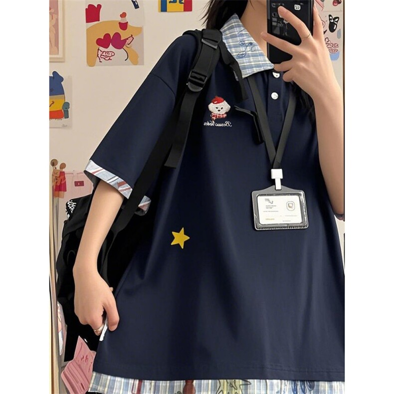 H1058-p35POLO领情侣体恤刺绣卡通短袖,男装T恤,星座617A-2