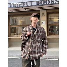 网络图现货长袖衬衫男春季港风高级感格子衬衣RCS344-P48，男装衬衫，星座1005-4