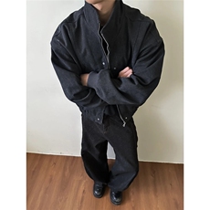 秋季新款水洗帆布夹克cleanfit简约休闲百搭外套男女W6637-P91，男装夹克，星座412-1