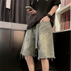 秋季气质牛仔裤男时尚都市新款潮流长裤拉链日常日系慵懒原宿图片