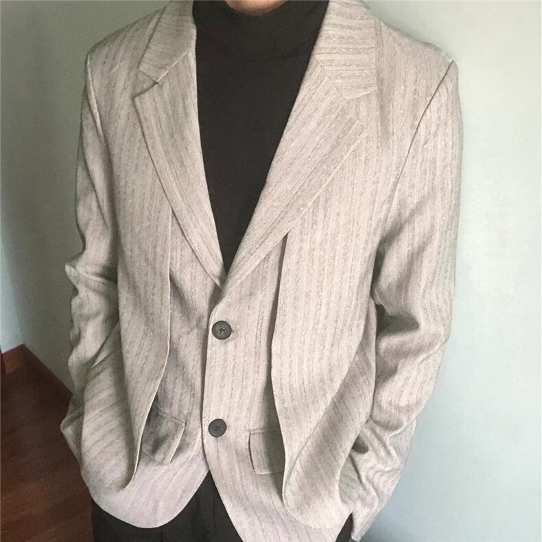 春秋千鸟格西装男外套新款男士休闲单件格子修身西服高级单西男装,男装西服,星座506A