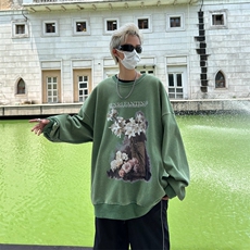 秋装复古美式水洗做旧重磅圆领卫衣301B-JB7501M-P58，男装卫衣，星座301B