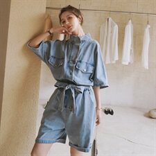 618主推！大量现货！2021夏季牛仔连体短裤151A-1019-P115-K168，女装牛仔裤，淑塔可可