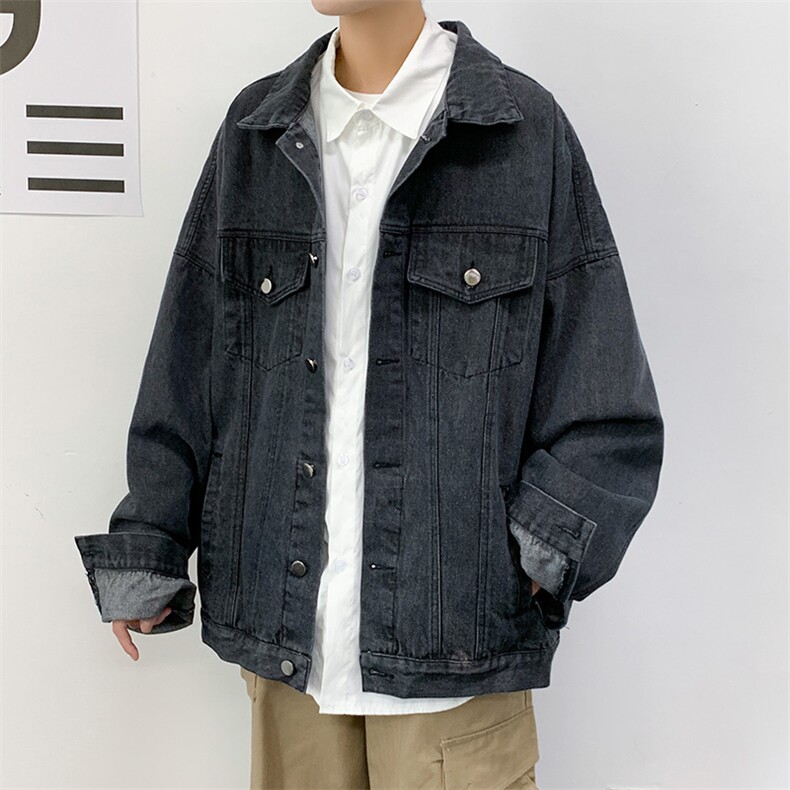 春秋夹克牛仔外套男潮牌ins宽松港风痞帅男褂子韩版潮流5127-P75,男装夹克,电商A318