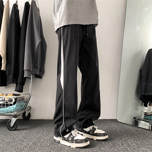 休闲裤男韩版潮流高街拼色百搭直筒2024春季新款ins长裤K5050-P39图片