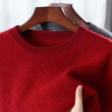 2025百搭时尚简约圆领长袖羊毛衫，男装羊毛衫，千国羊绒