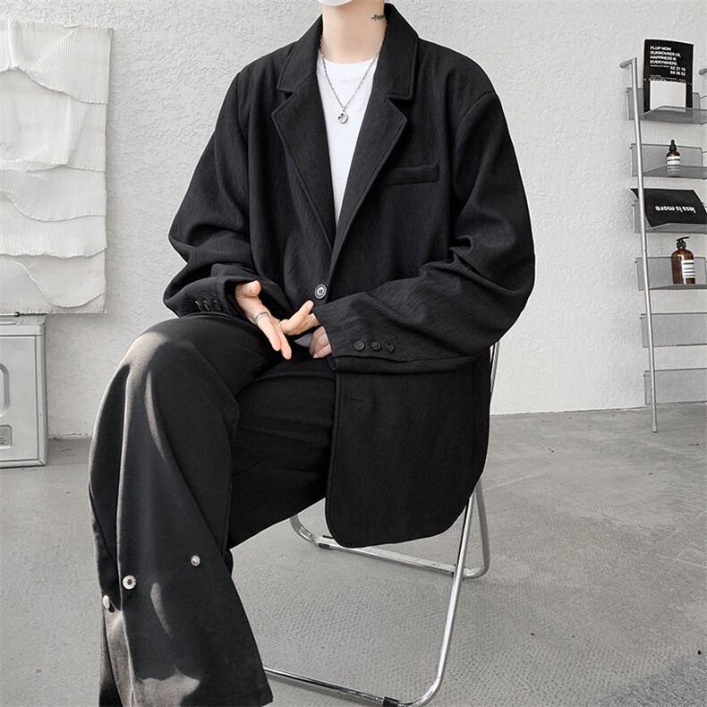 8XL-M肌理感西服美式休闲西装外套男复古痞帅高级感衣服XF002P85，男装西服，电商B312