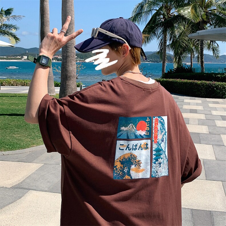 1港风印花情侣日系风潮大码M-5XL短袖T恤男DT7645P30控45，男装T恤，星座226-2