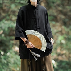新中式风短袖衬衫男2026夏季新款设计感小众中山装衬衣~C4583，男装衬衫，星座601-2